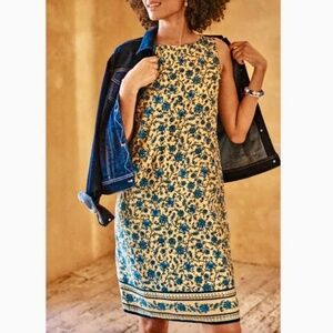 J. Jill Love Linen Women's 100% Linen Floral Sleeveless Tank Dress Size XLP